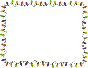 Colorful Christmas Lights Border Clipart PNG image