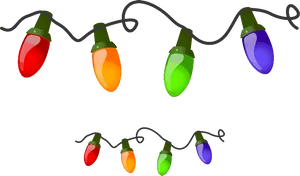 Colorful Christmas Lights Clipart PNG image