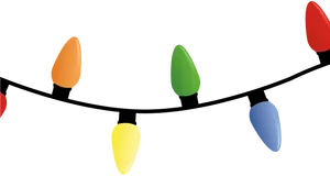 Colorful Christmas Lightson Black Background