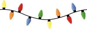 Colorful Christmas Lightson Black Background