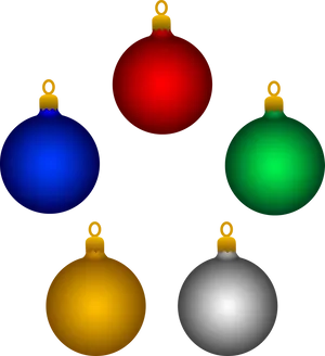 Colorful Christmas Ornaments Vector