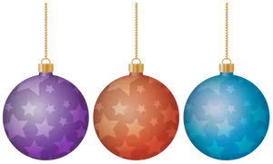Colorful Christmas Ornamentswith Stars