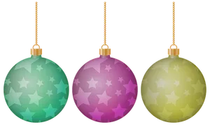 Colorful Christmas Ornamentswith Stars