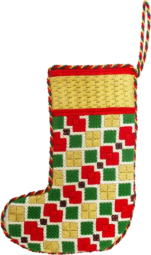 Colorful Christmas Stocking Isolated PNG image