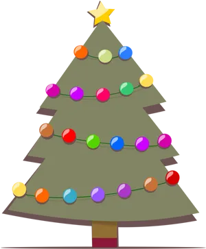 Colorful Christmas Tree Clipart PNG image