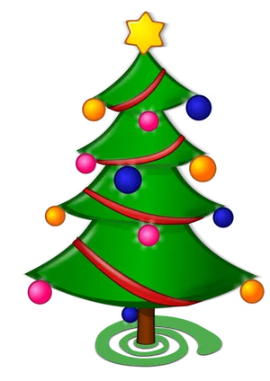 Colorful Christmas Tree Illustration