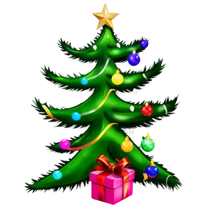 Colorful Christmas Tree Star Png 06282024 PNG image