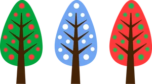 Colorful Christmas Trees Clipart PNG image