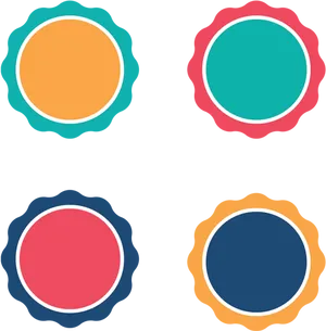 Colorful Circle Badges Vector PNG image