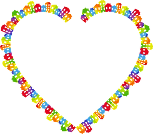 Colorful Cityscape Heart Outline PNG image