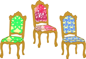 Colorful Classic Chairs Illustration PNG image