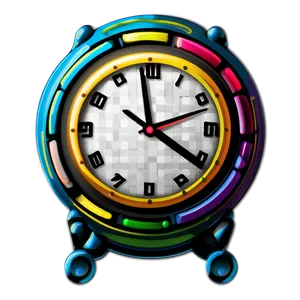 Colorful Clock Clipart PNG 06262024