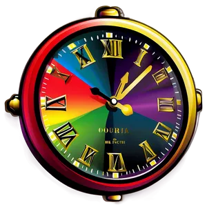 Colorful Clock Clipart PNG 60