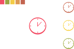 Colorful Clock Icons Set