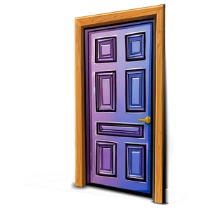 Colorful Closed Door Illustration PNG 06292024