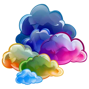 Colorful Cloud Cartoon PNG 06122024
