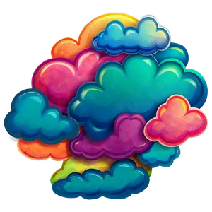 Colorful Cloud Cartoon PNG 06122024
