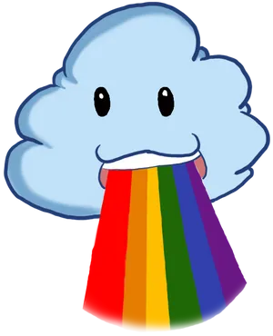 Colorful Cloud Vomiting Rainbow PNG image