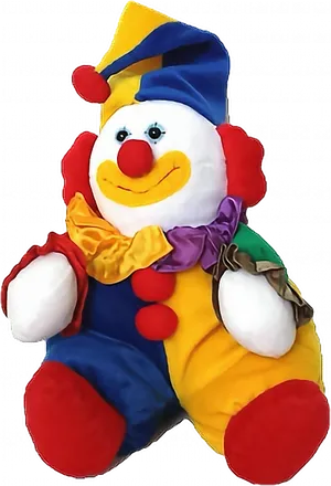 Colorful Clown Dollwith Red Nose.jpg PNG image