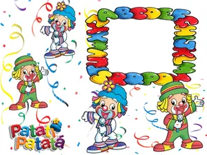 Colorful Clown Frame Design PNG image