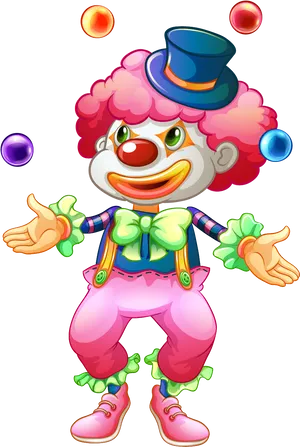Colorful Clown Juggling Balls PNG image