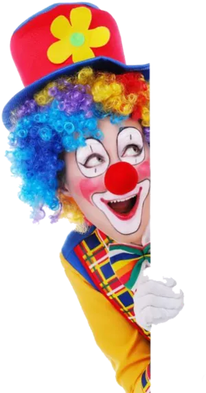 Colorful Clown Peeking PNG image