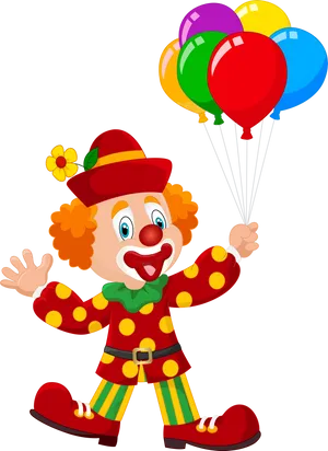Colorful Clownwith Balloons PNG