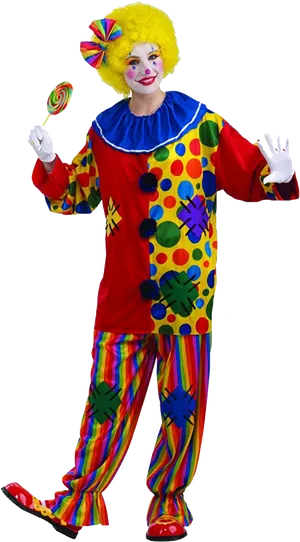Colorful Clownwith Lollipop.jpg PNG image