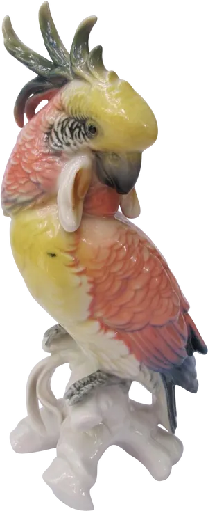 Colorful Cockatoo Figurine PNG image