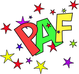 Colorful Comic Sound Effect P A F PNG image