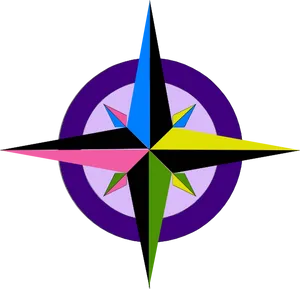 Colorful Compass Rose Graphic PNG image