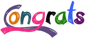 Colorful Congrats Text PNG image