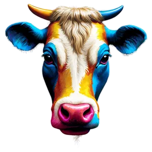 Colorful Cow Art Png Lfo42 PNG image