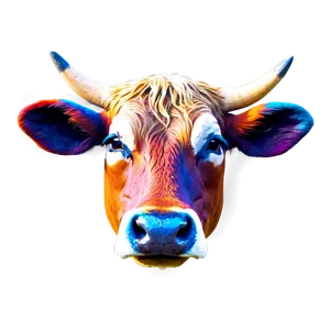 Colorful Cow Head PNG 06212024