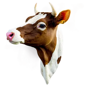 Colorful Cow Head PNG 12