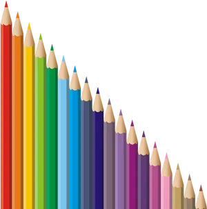 Colorful Crayonsin Row PNG image