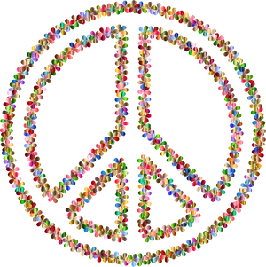 Colorful Crowd Peace Symbol PNG image