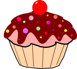 Colorful Cupcake Clipart PNG image