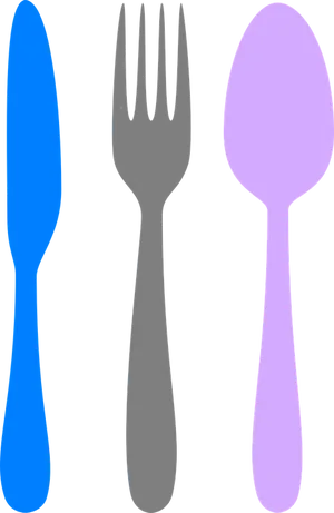 Colorful Cutlery Set PNG image
