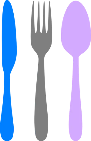 Colorful Cutlery Set PNG image