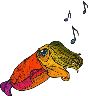 Colorful Cuttlefish Illustration PNG image