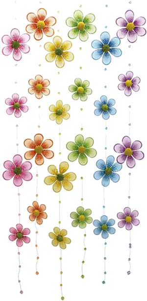 Colorful Daisy Chain Pattern PNG image