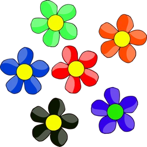 Colorful Daisy Flowers Vector Illustration PNG image