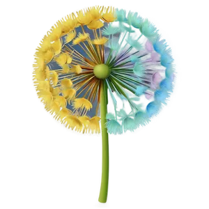 Colorful Dandelion Art PNG Uqk