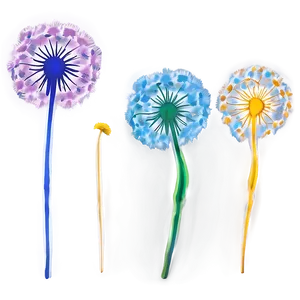Colorful Dandelion Art PNG Xuq