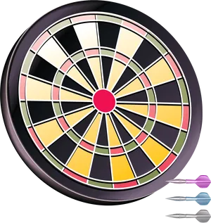 Colorful Dartboardwith Darts PNG