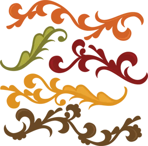 Colorful Decorative Flourishes PNG