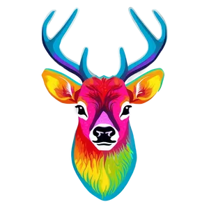 Colorful Deer Head Pop Art Png 06212024 PNG image