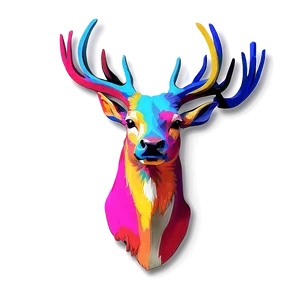 Colorful Deer Head Pop Art PNG 50 PNG