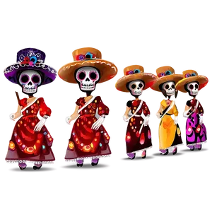 Colorful Dia De Los Muertos Procession Png 06112024 PNG image